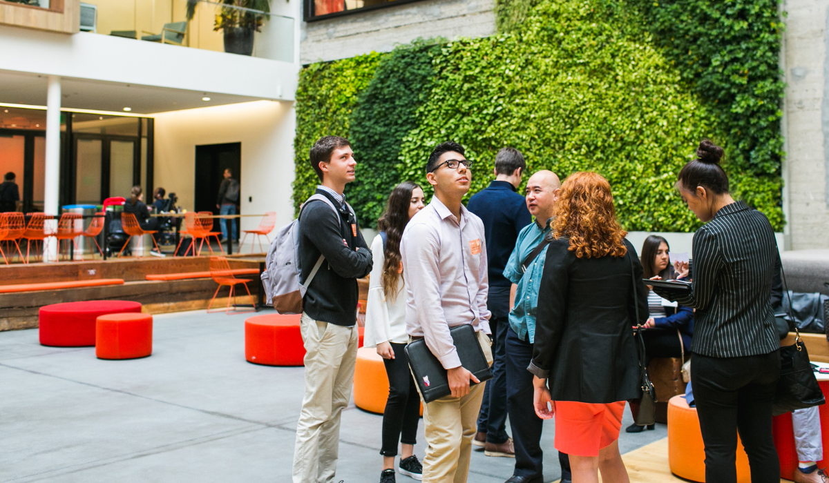 An LMU student on a company site visit during Career Treks
